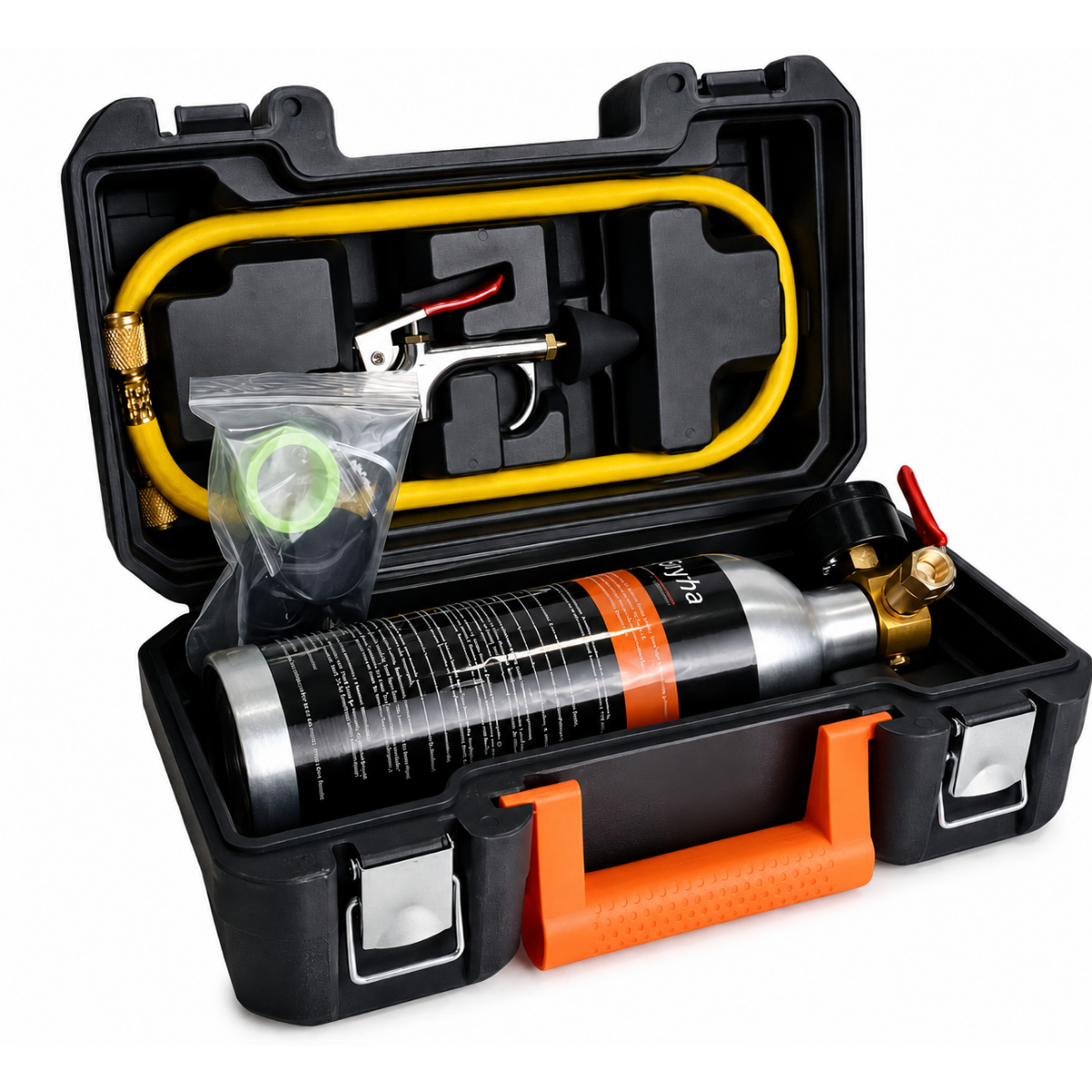 Kit Garrafa Injetora Aluminio Fluidos P/ Limpeza De Ar 141b