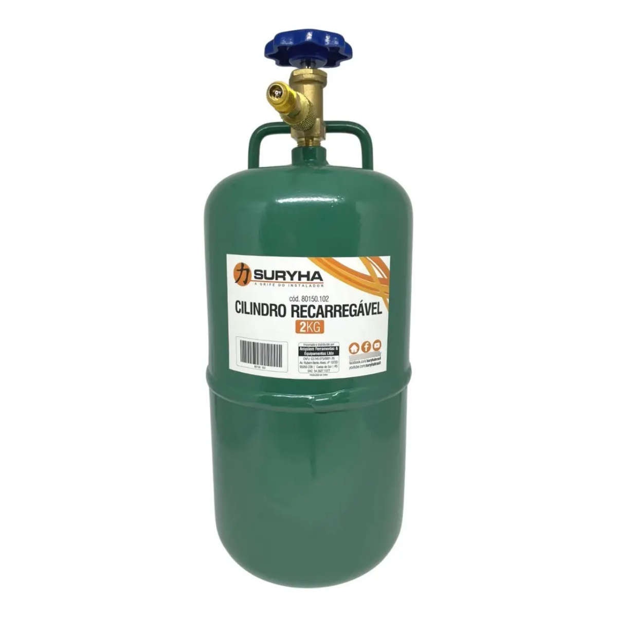 Cilindro recarregável 2kg Suryha recolhedor