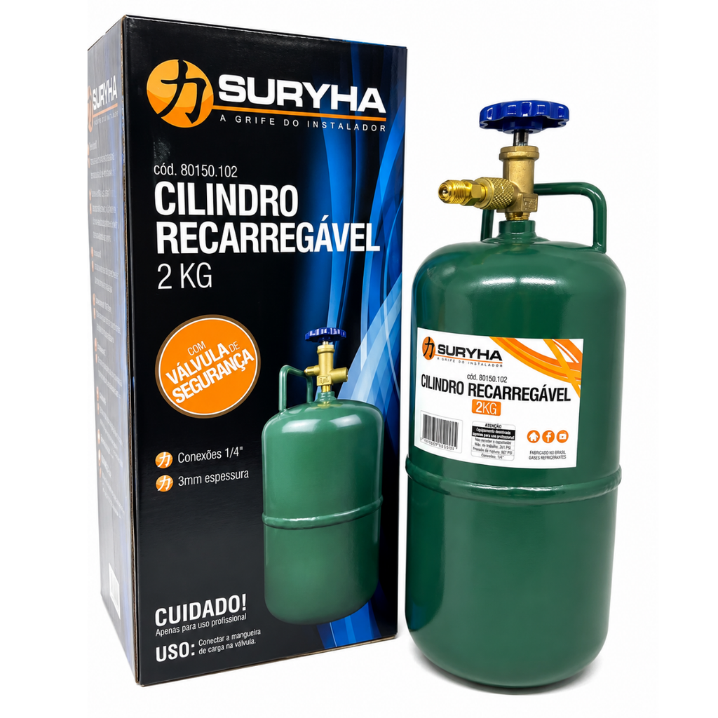 Cilindro recarregável 2kg Suryha recolhedor
